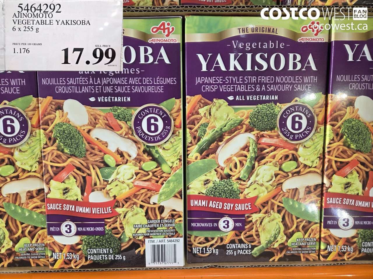 AJINOMOTO VEGETABLE YAKISOBA 6 x 255 g
