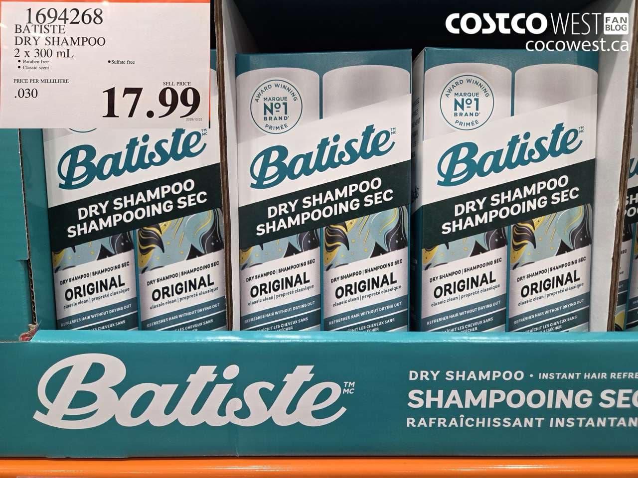 BATISTE DRY SHAMPOO 2 X 300 ML