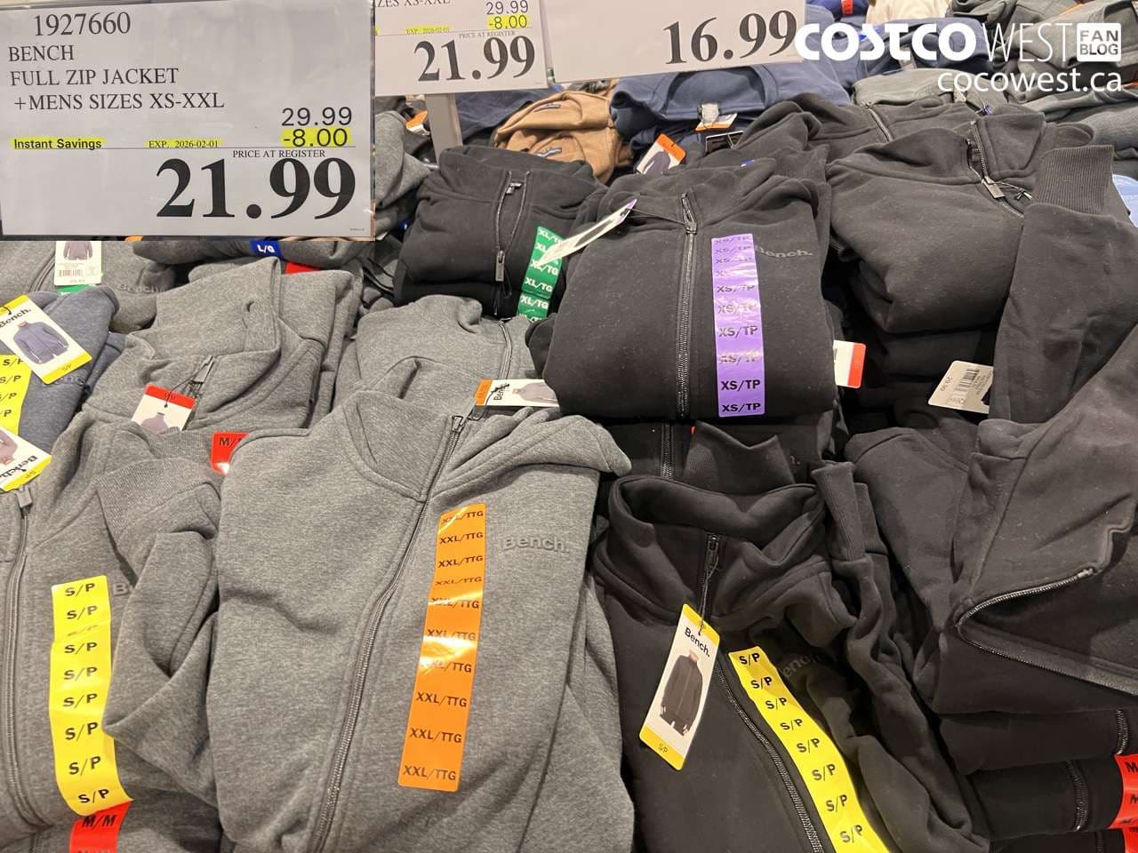 BENCH FULL ZIP JACKET MENS SIZES XS-XXL