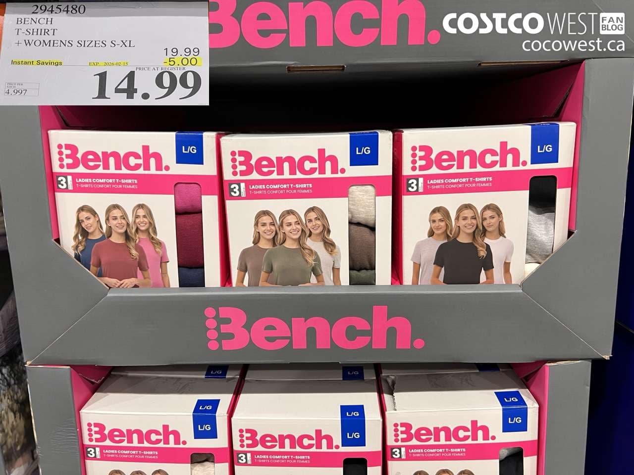 BENCH T-SHIRT WOMENS SIZES S-XL