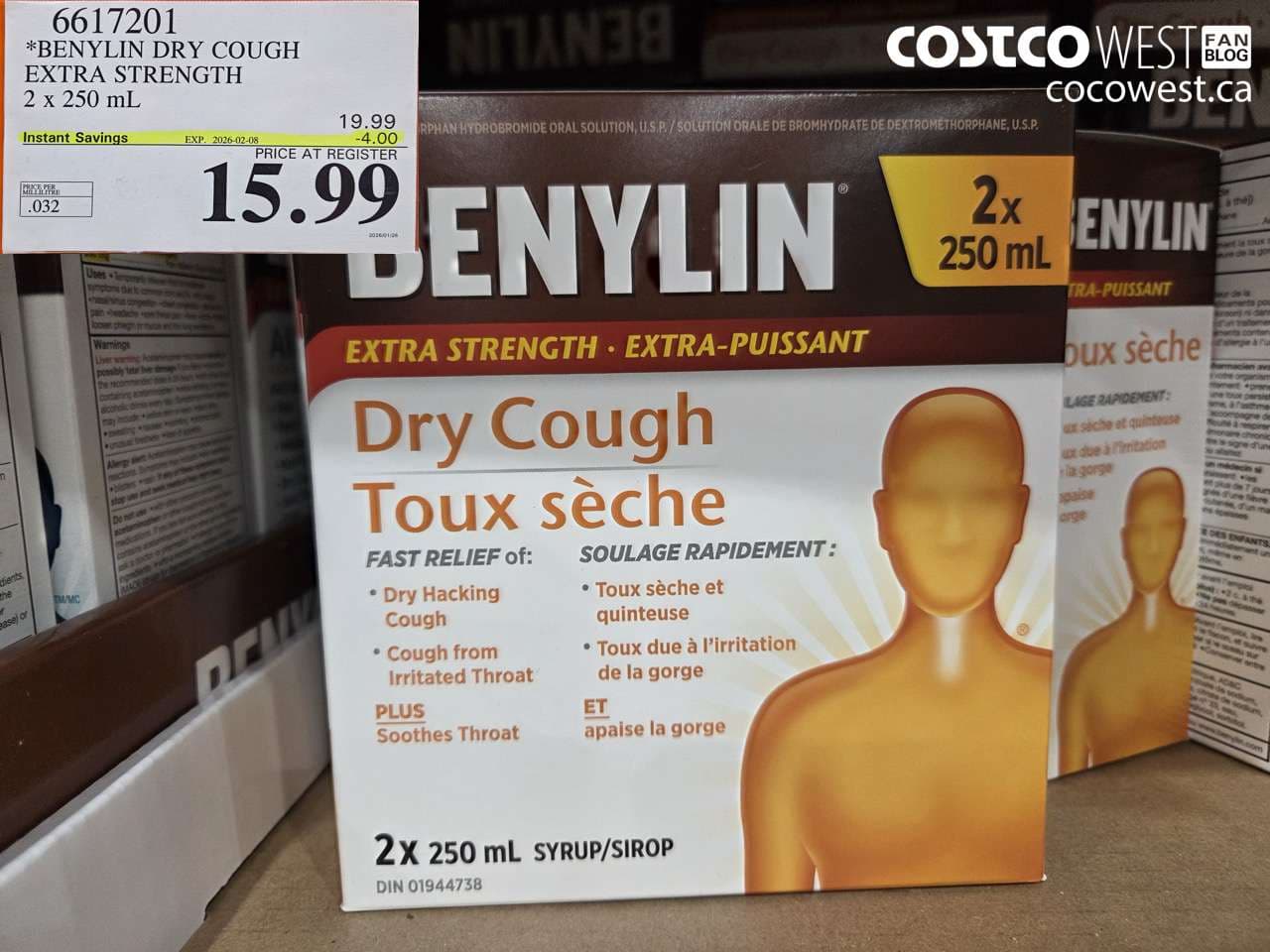 BENYLIN DRY COUGH EXTRA STRENGTH 2 X 250ML