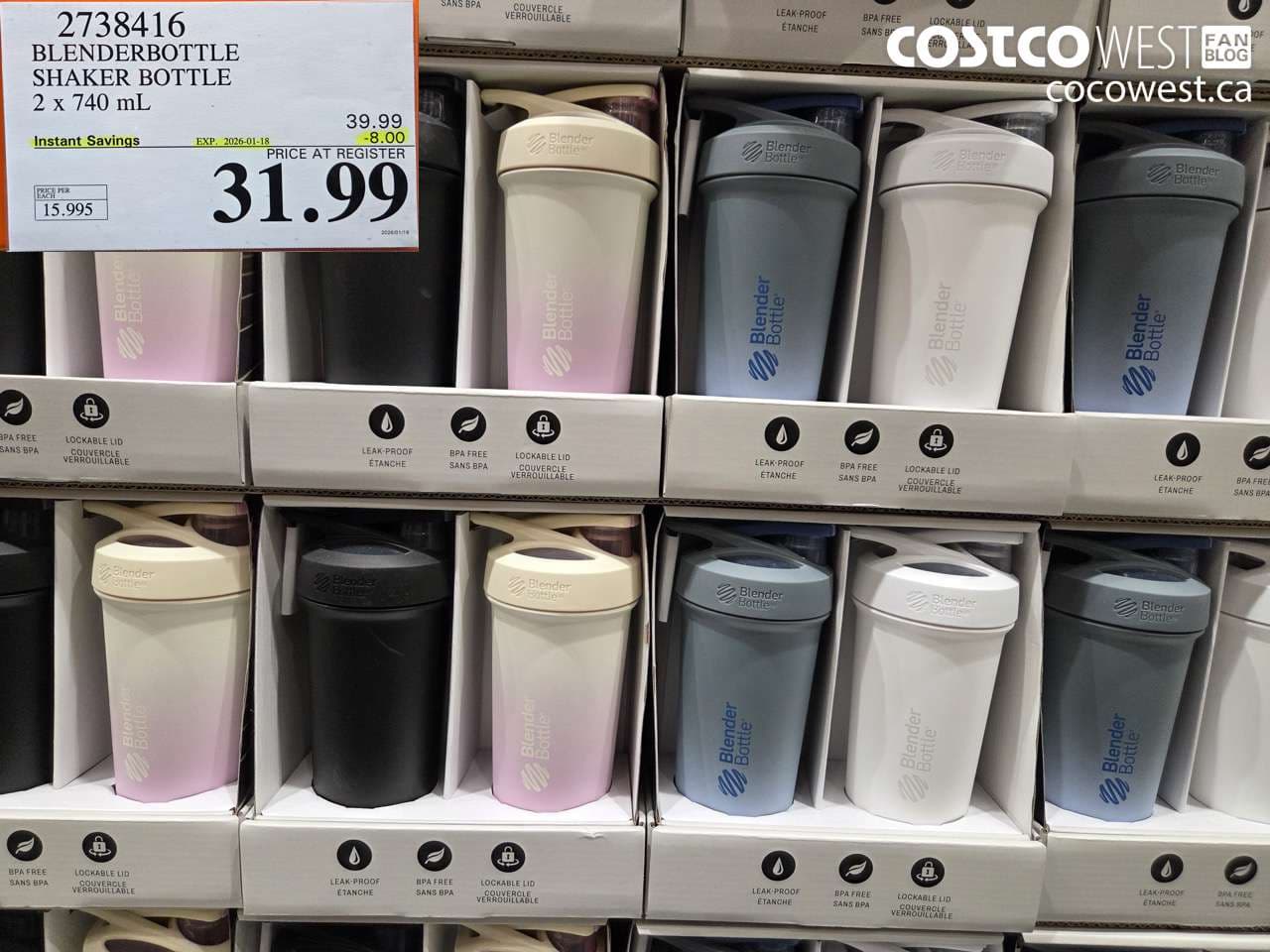 BLENDERBOTTLE SHAKER BOTTLE 2 X 740ML