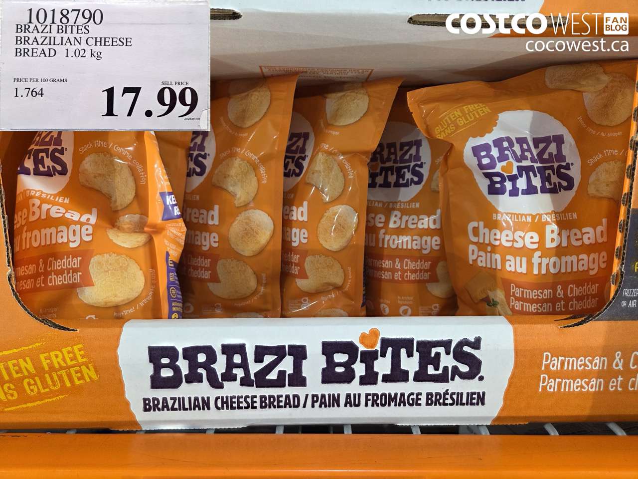 BRAZI BITES BRAZILIAN CHEESE BREAD 1.02KG