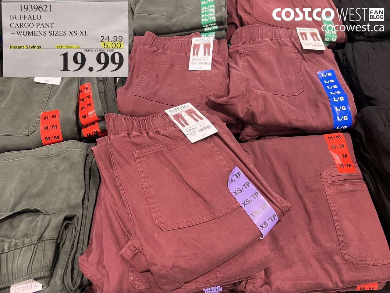 BUFFALO CARGO PANT WOMENS SIZES XS-XL