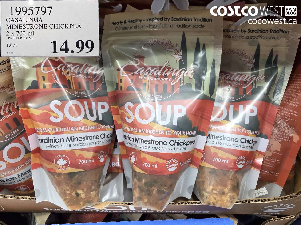 CASALINGA MINESTRONE CHICKPEA 2 X 700ML