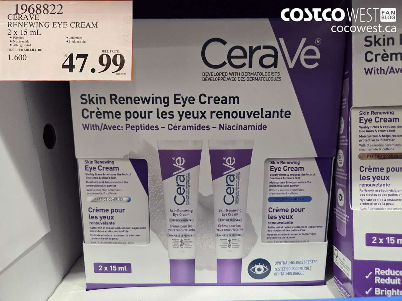 CERAVE RENEWING EYE CREAM 2 x 15 mL