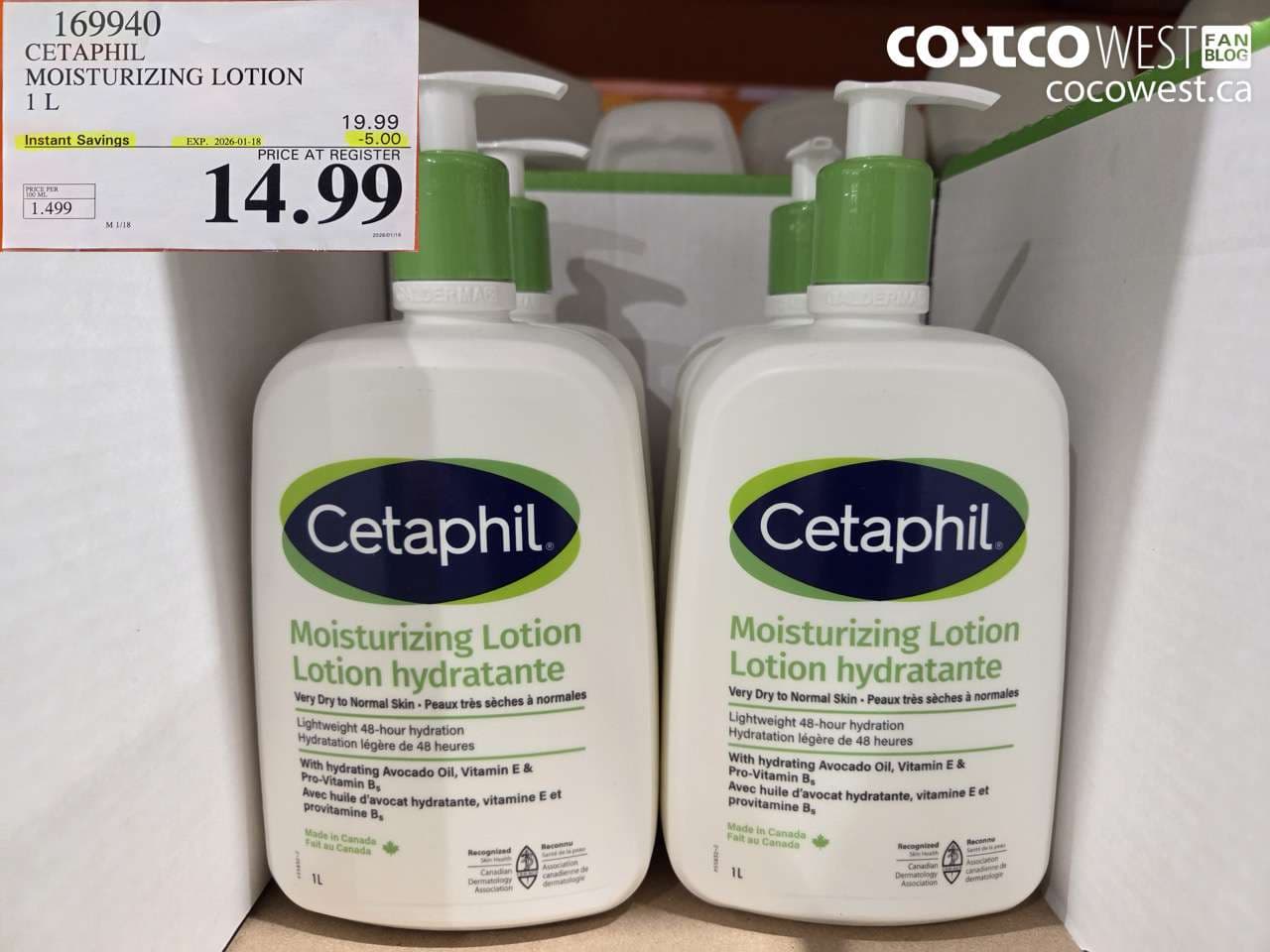 CETAPHIL MOISTURIZING LOTION 1L