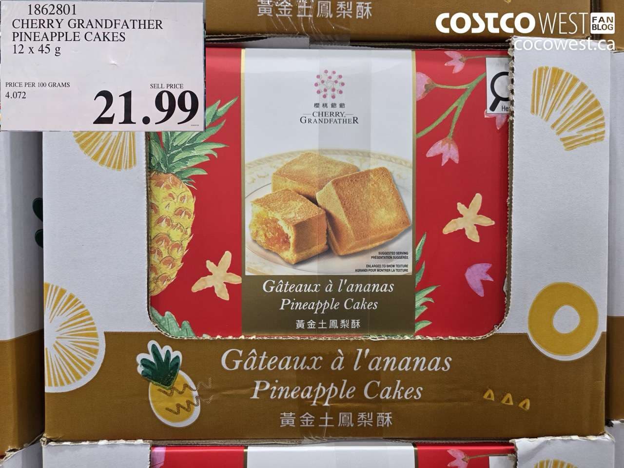 CHERRY GRANDFATHER PINEAPPLE CAKES 12 X 45G