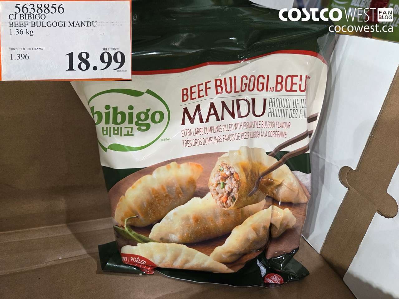 CJ BIBIGO BEEF BULGOGI MANDU 1.36 kg