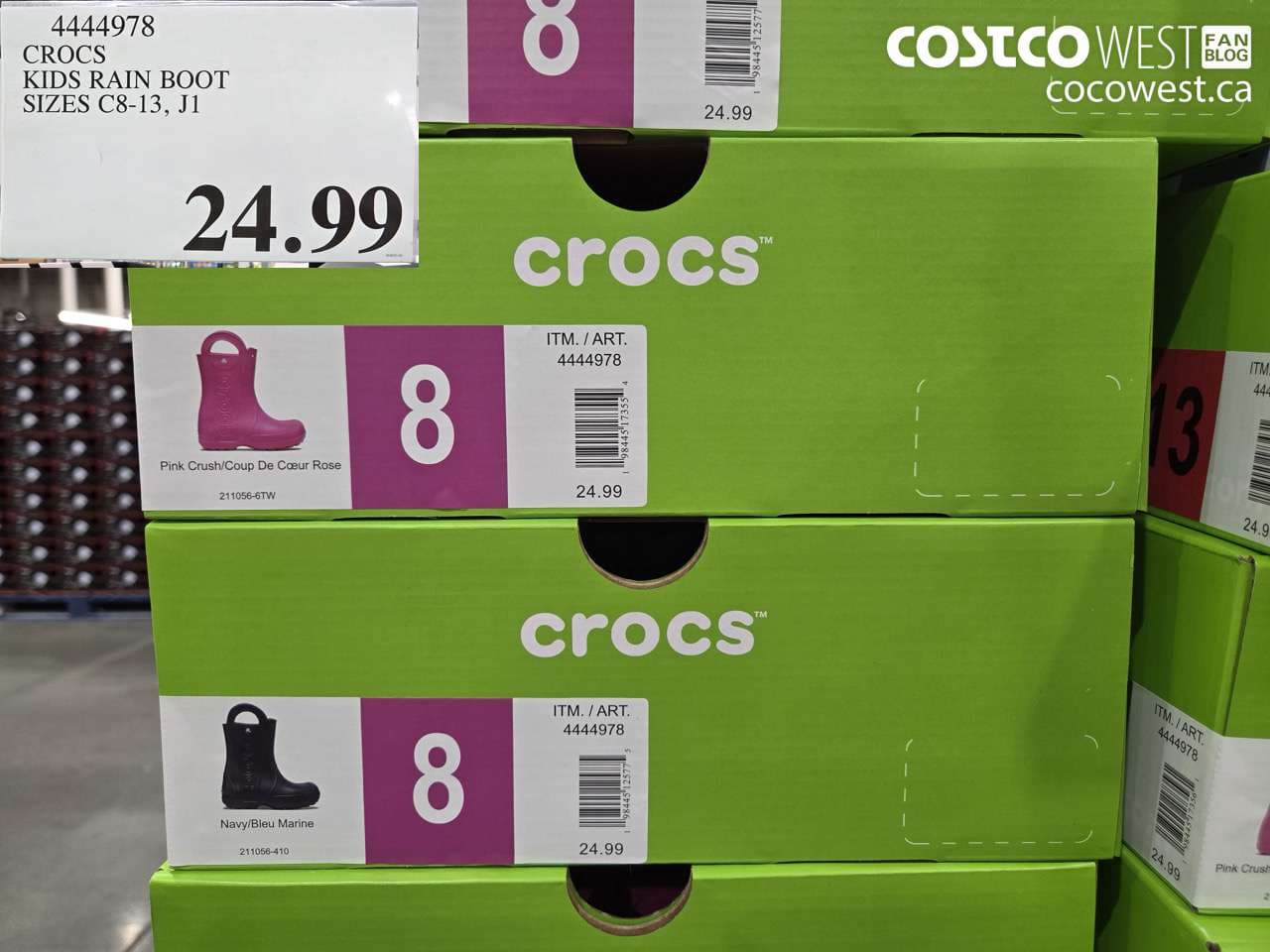 CROCS KIDS RAIN BOOT SIZES C8-13, J1