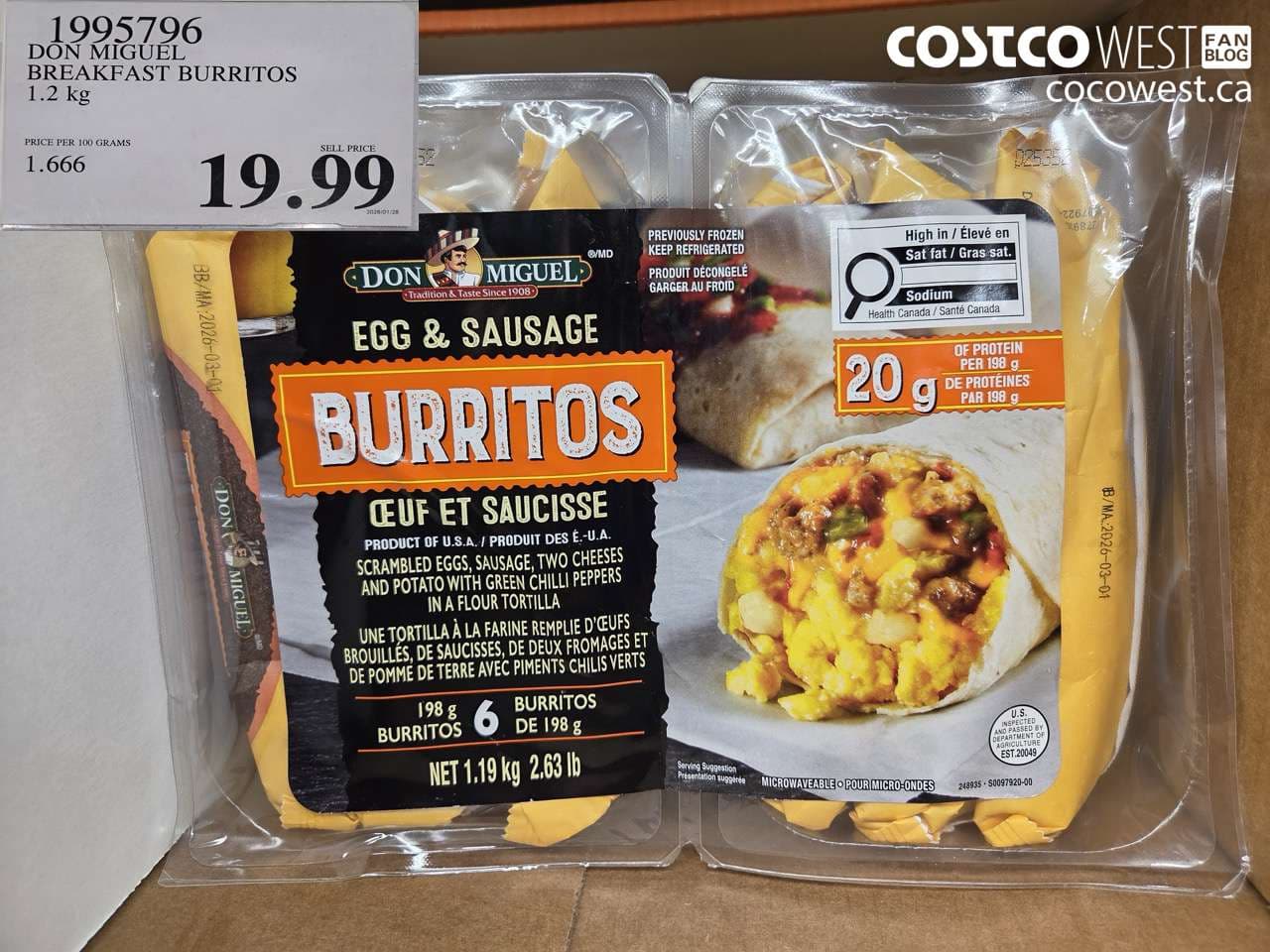 DON MIGUEL BREAKFAST BURRITOS 1.2KG