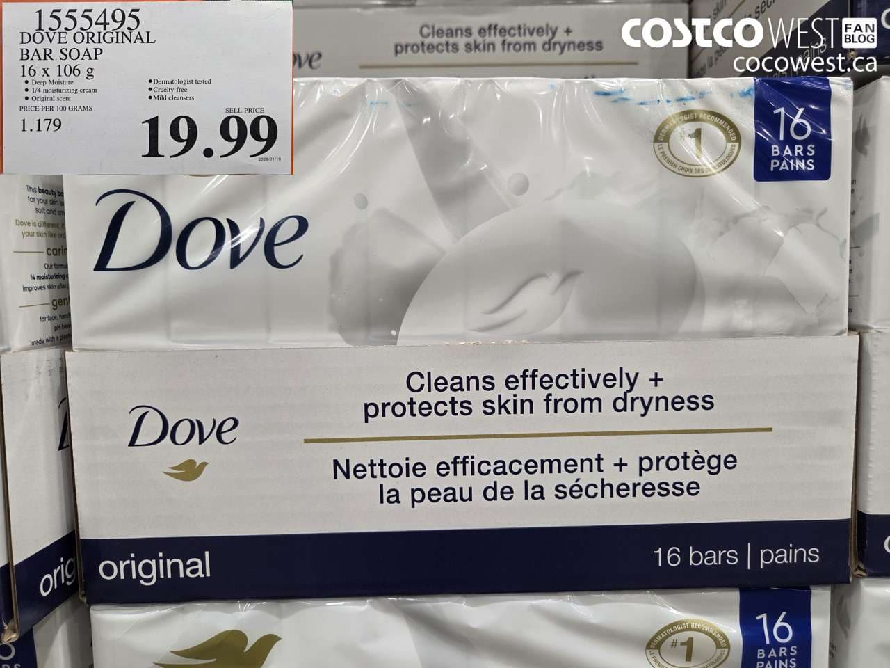 DOVE ORIGINAL BAR SOAP WHITE 16 x 106 g