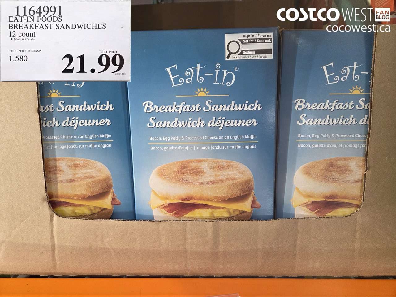 EAT-IN FOODS BREAKFAST SANDWICHES 12 COUNT