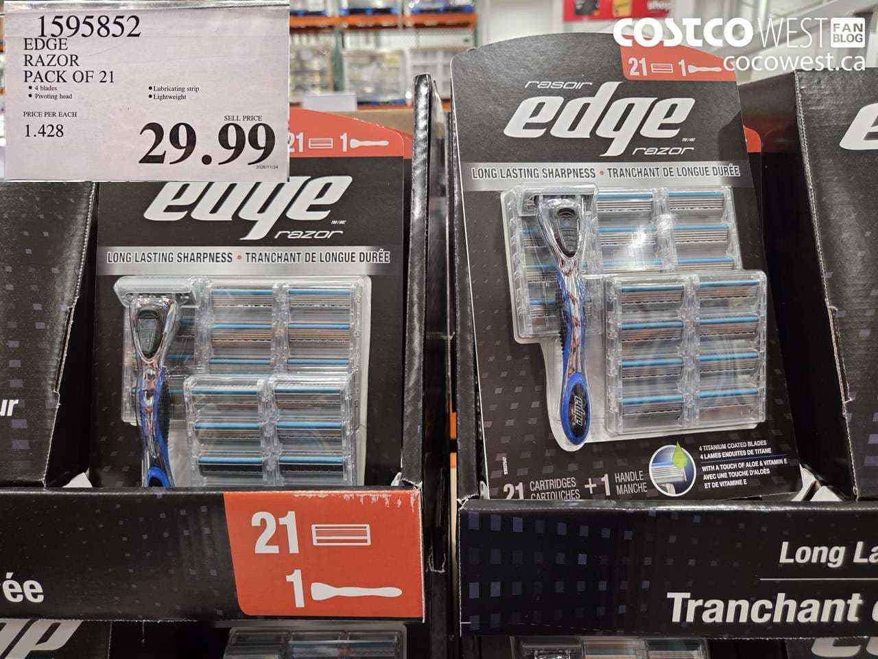 EDGE RAZOR PACK OF 21