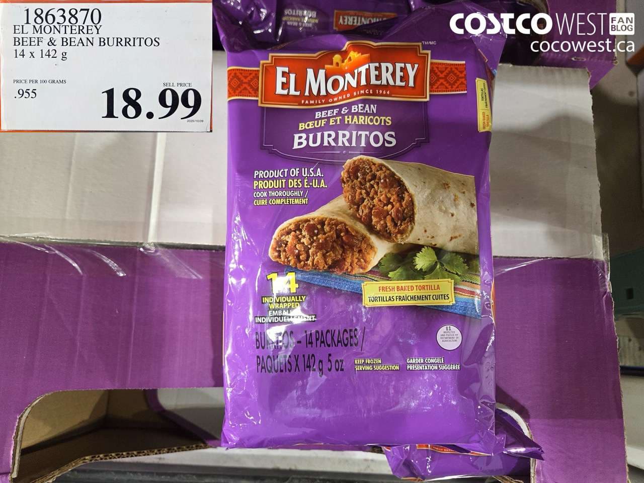EL MONTEREY BEEF & BEAN BURRITOS 14 X 142G