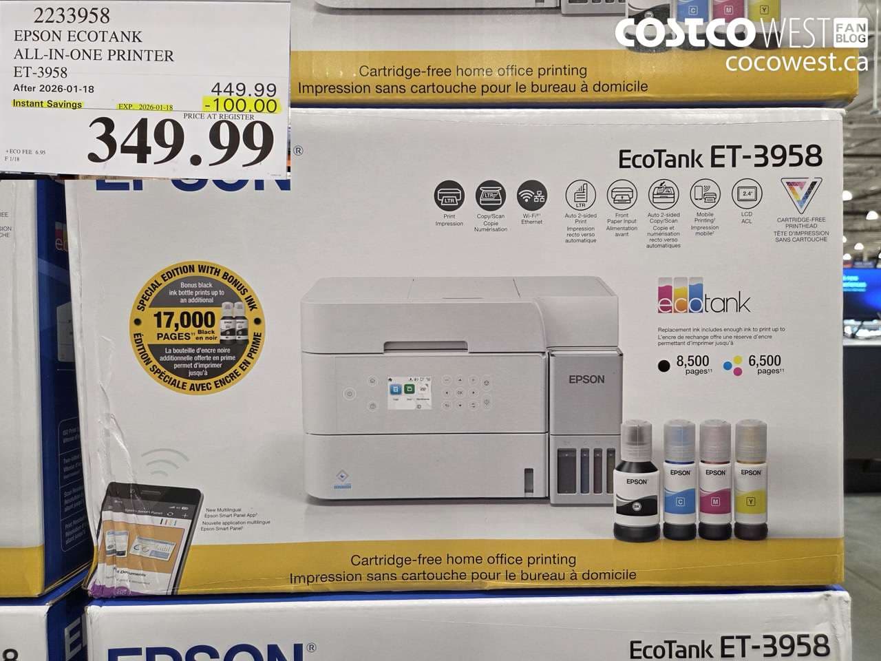 EPSON ECOTANK ALL-IN-ONE PRINTER ET-3958
