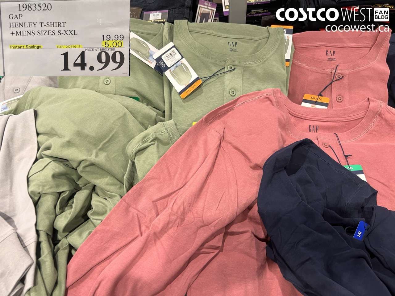 GAP HENLEY T-SHIRT MENS SIZES S-XXL