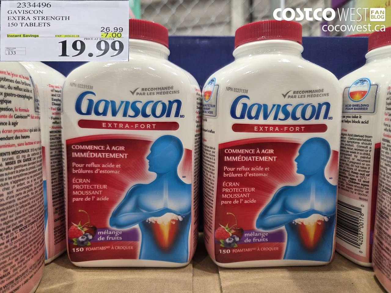 GAVISCON EXTRA STRENGTH 150 TABLETS