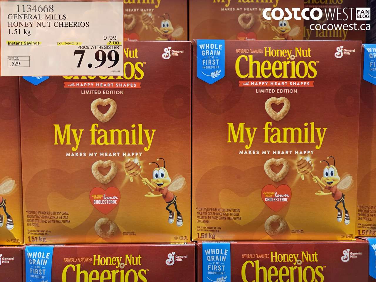 GENERAL MILLS HONEY NUT CHEERIOS 1.51 kg