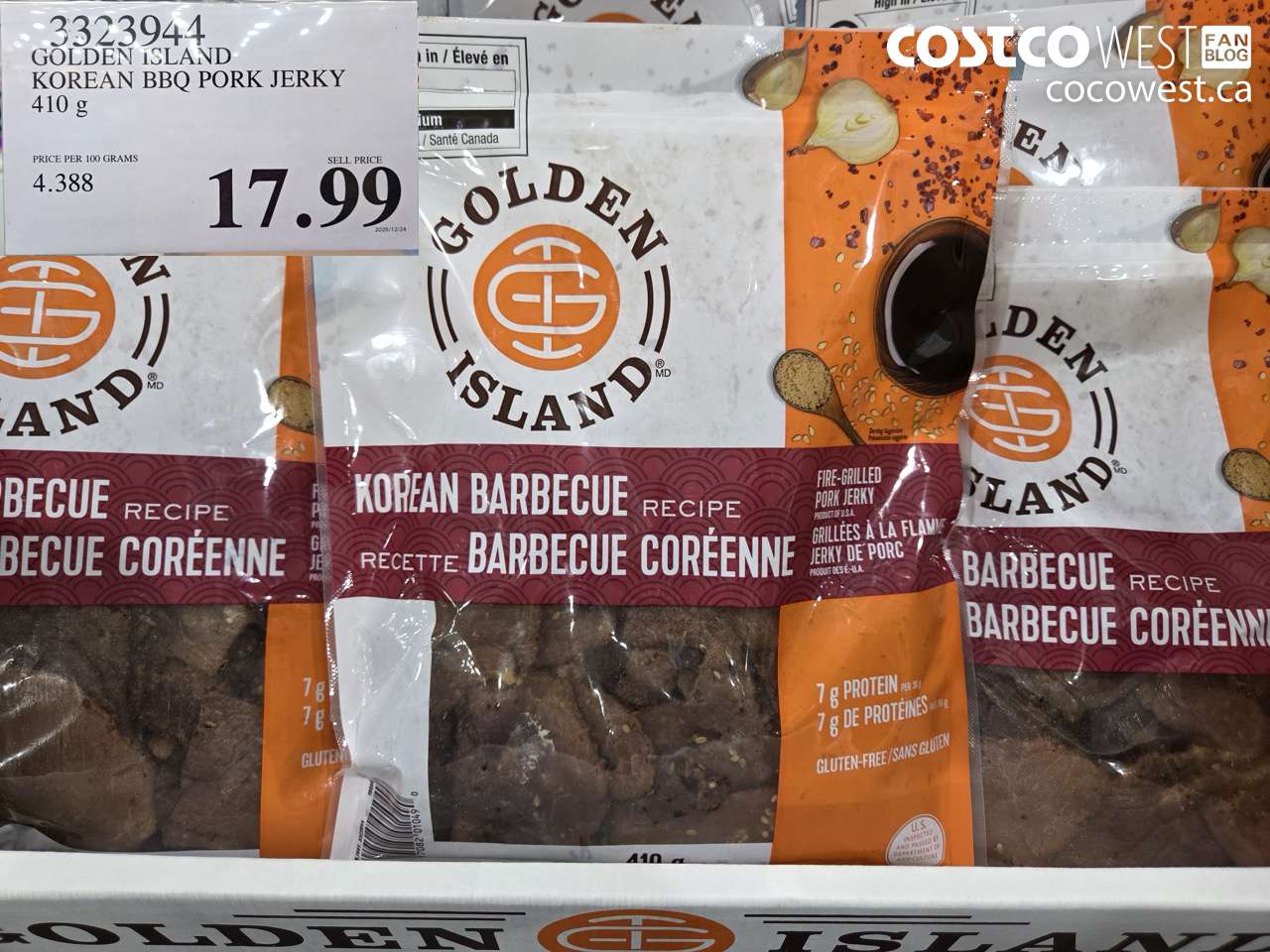 GOLDEN ISLAND KOREAN BBQ PORK JERKY 410G