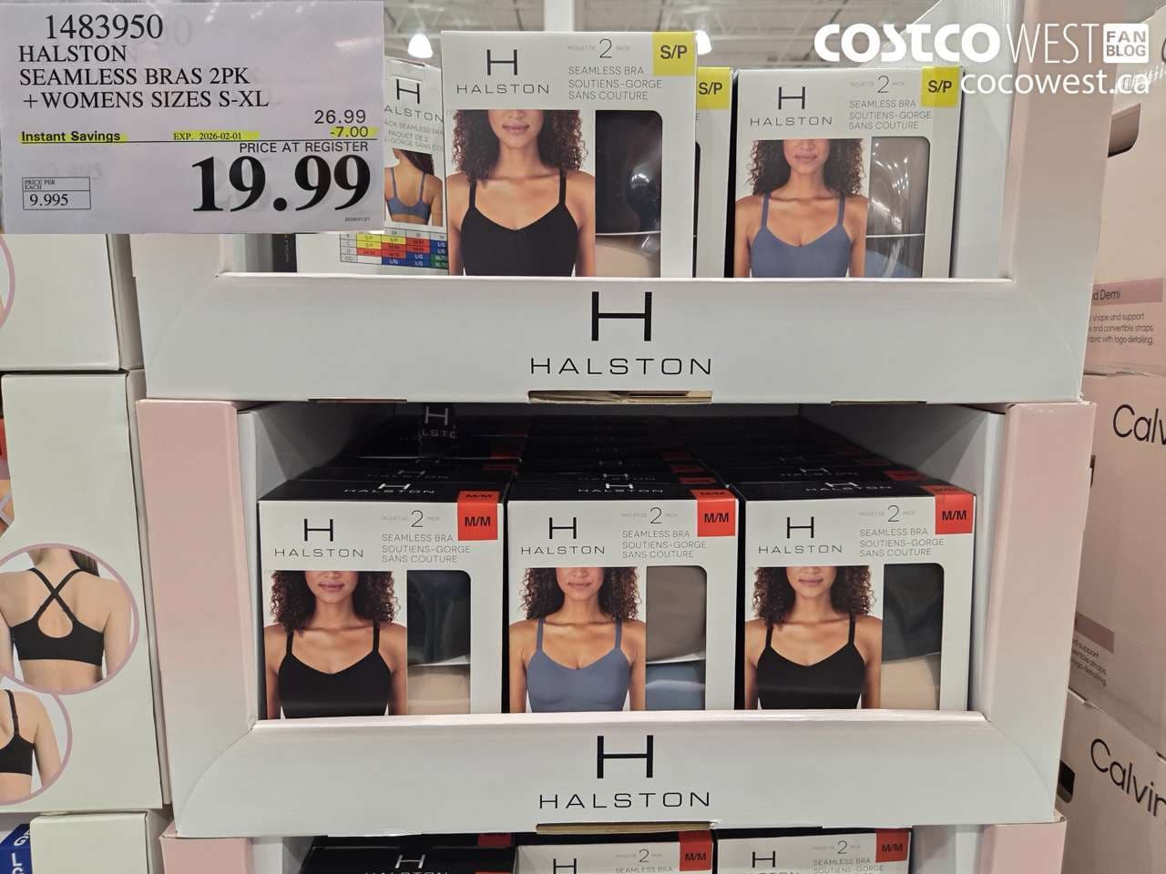 HALSTON SEAMLESS BRA 2PK LADIES SIZES S-XL