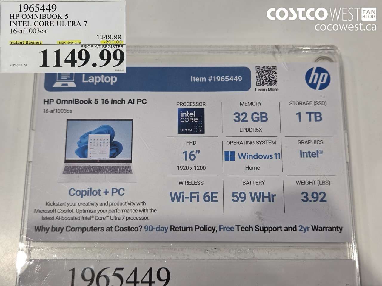 HP OMNIBOOK 5 INTEL CORE ULTRA 7 16-AF1003CA