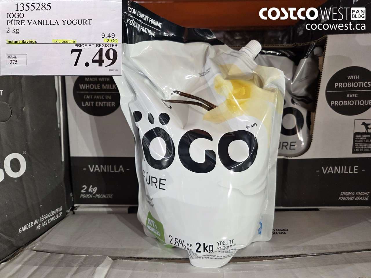 IOGO PURE VANILLA YOGURT 2KG