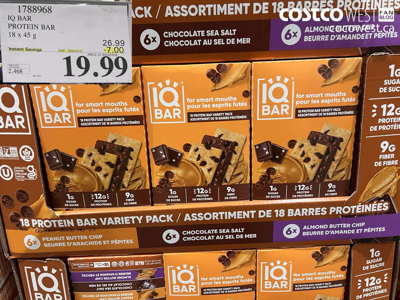 IQ BAR PROTEIN BAR 18 X 45G