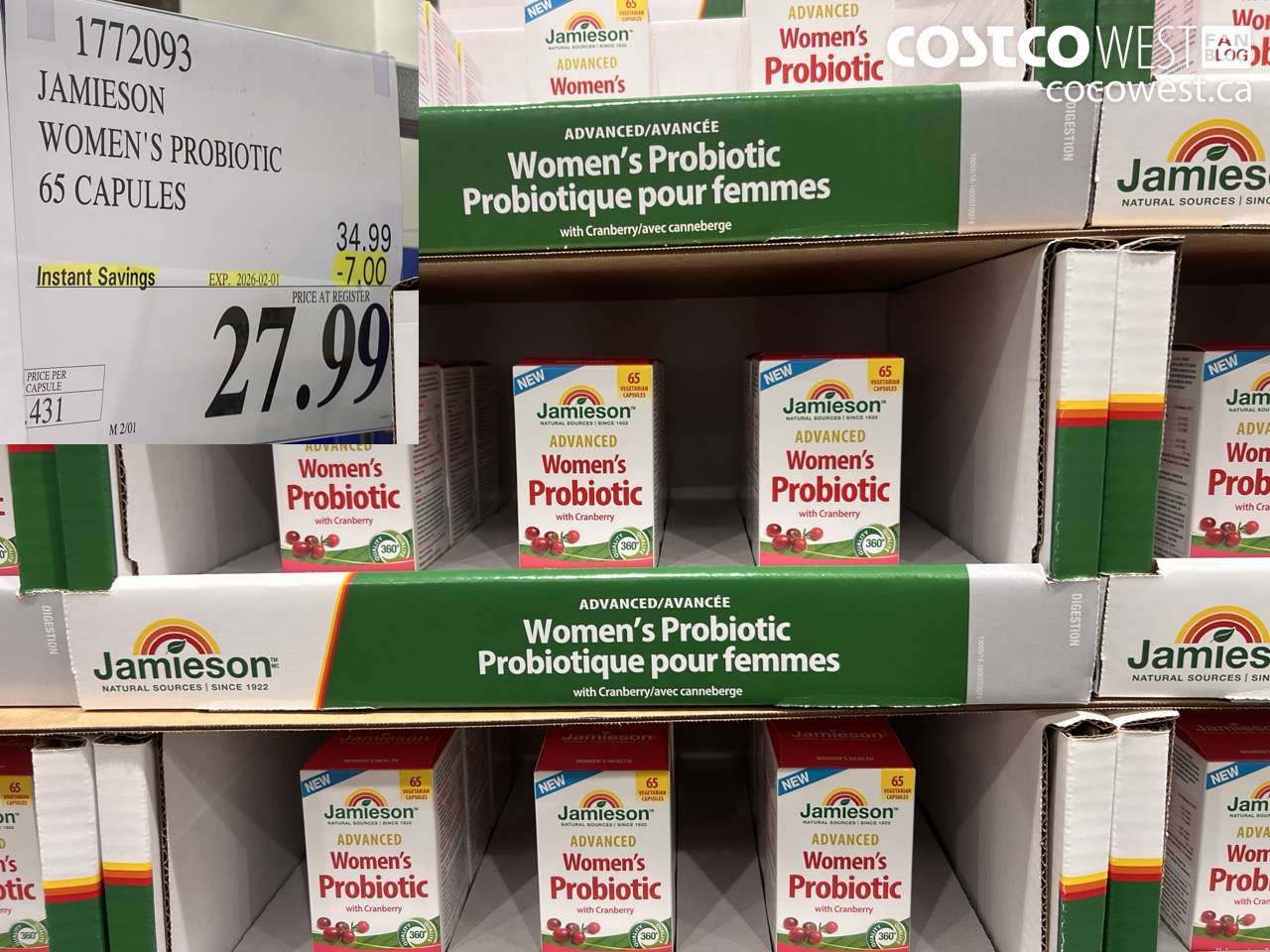 JAMIESON WOMEN’S PROBIOTIC 65 CAPSULES