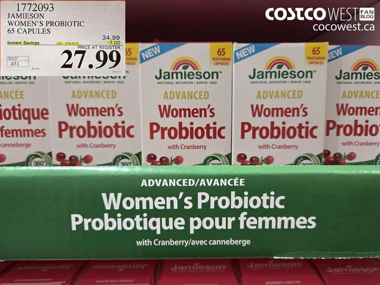 JAMIESON WOMEN’S PROBIOTIC ADVANCED – 65 CAPS