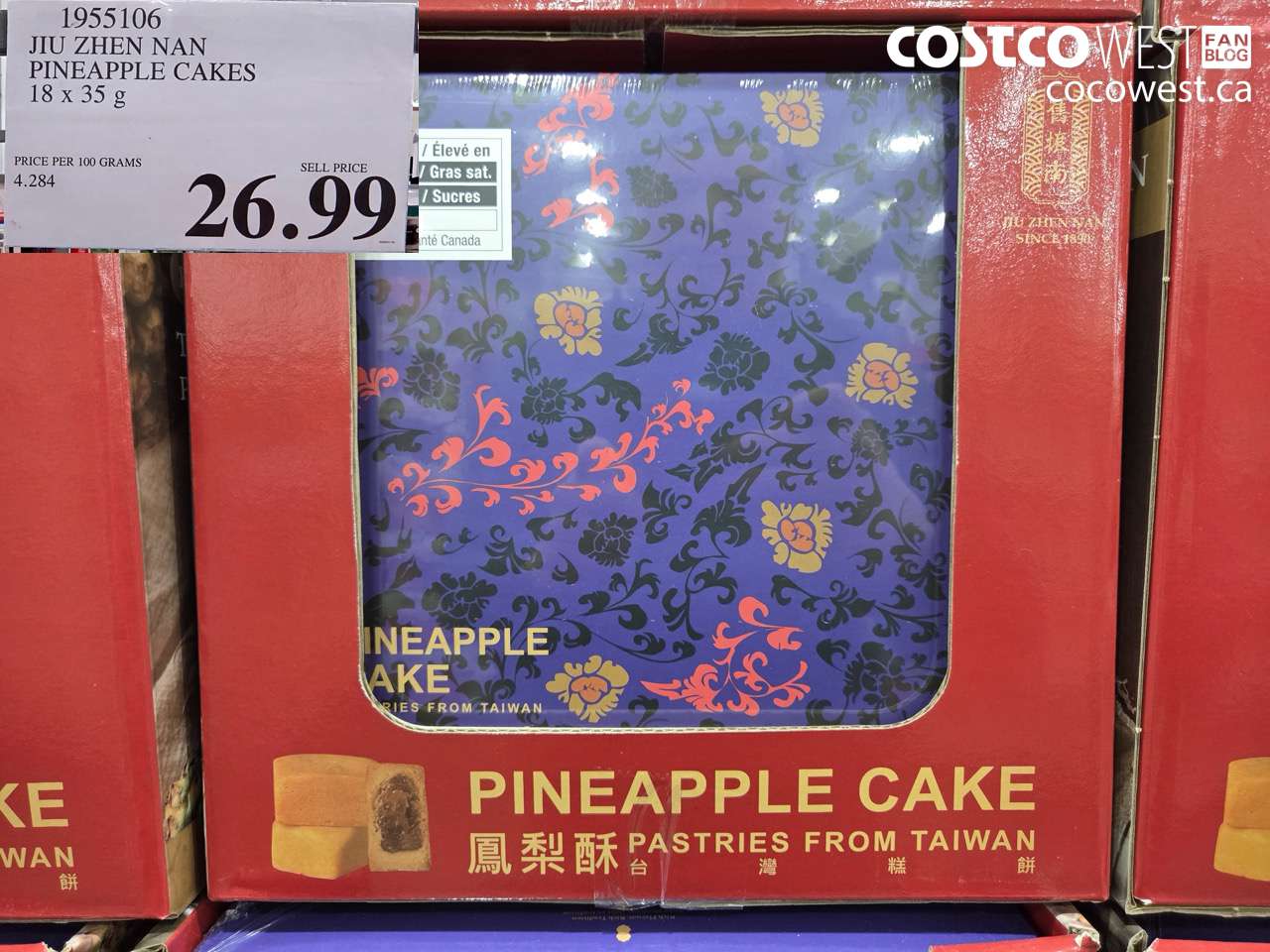 JIN ZHEN NAN PINEAPPLE CAKES 18 X 35G