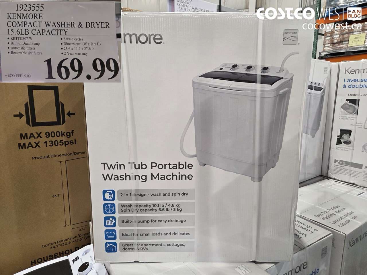 KENMORE COMPACT WASHER & DRYER 15.6LB CAPACITY