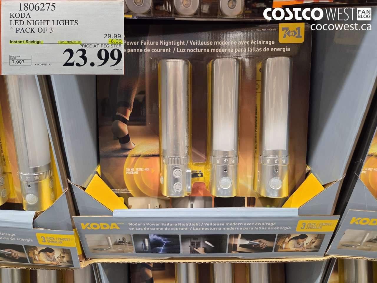 KODA LED NIGHT LIGHTS PACK OF 3