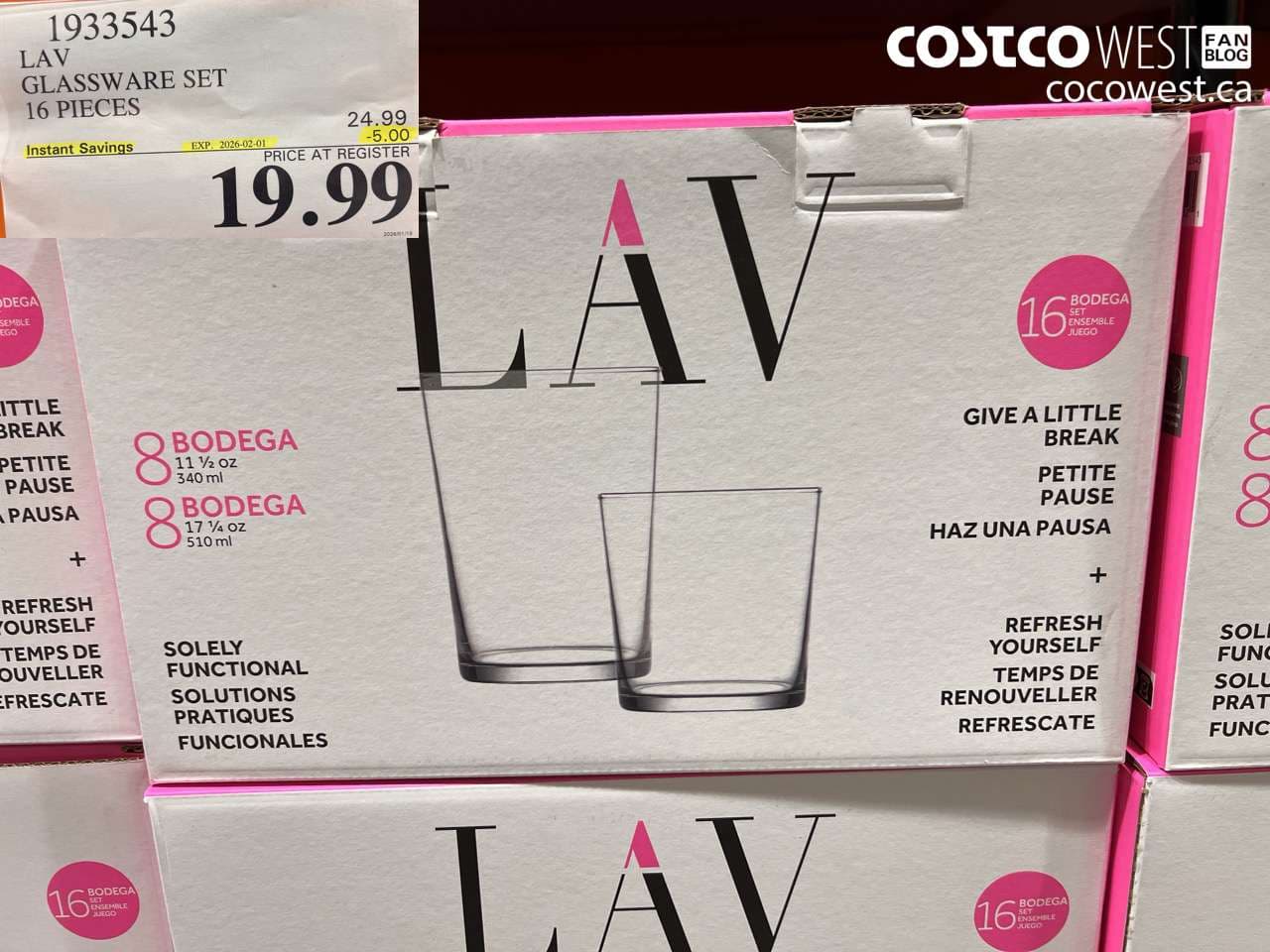 LAV GLASSWARE SET 16 PIECES