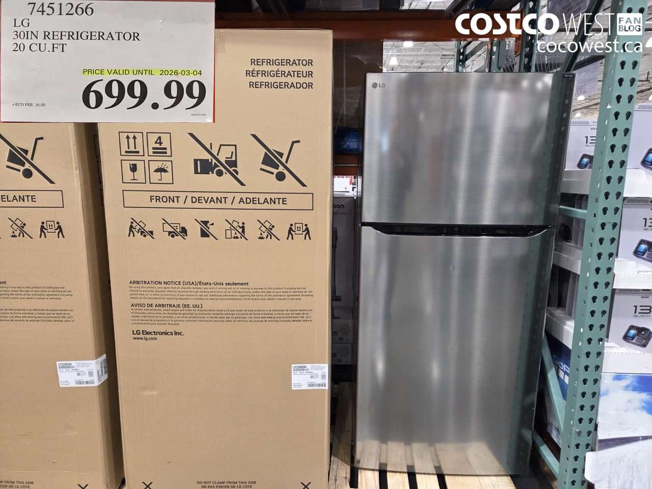 LG 30 IN. REFRIGERATOR 20 CUFT (EXPIRES ON 2026-03-04)