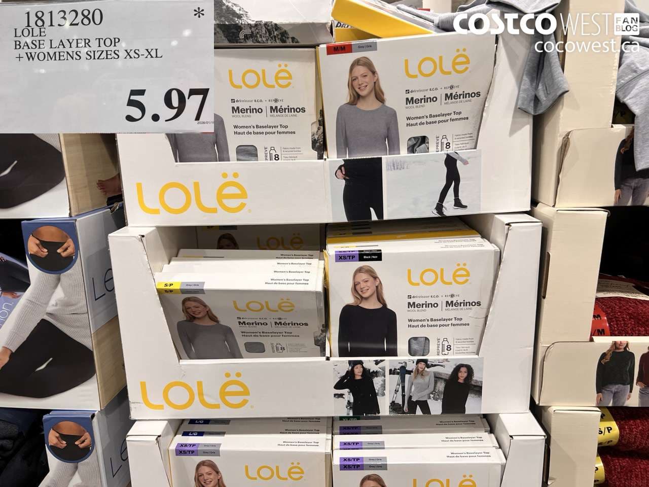 LOLE BASE LAYER TOP LADIES SIZES XS-XL