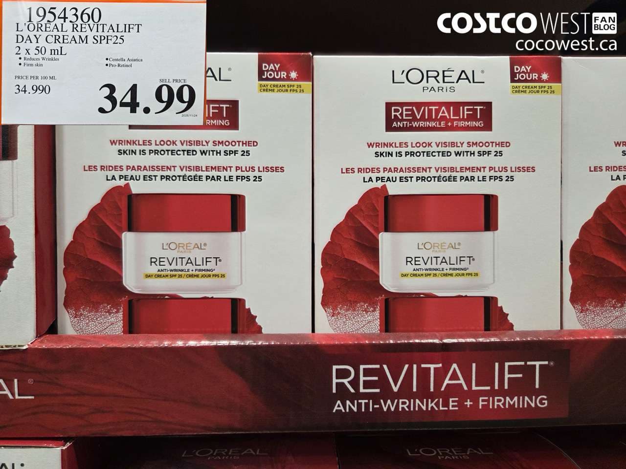 L’OREAL REVITALIFT DAY CREAM SPF25 2 X 50ML