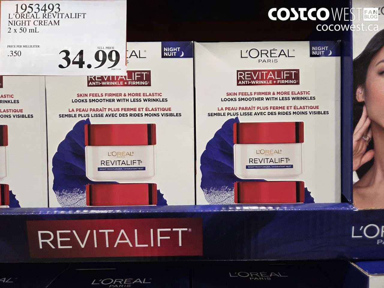 L’OREAL REVITALIFT NIGHT CREAM 2 X 50ML