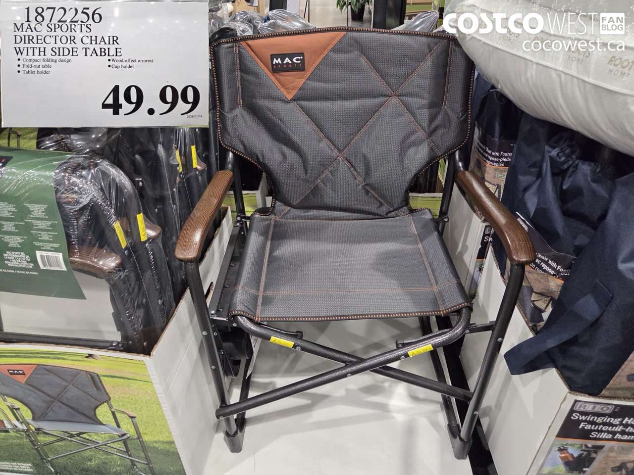 MAC SPORTS DIRECTOR CHAIR WITH SIDE TABLE