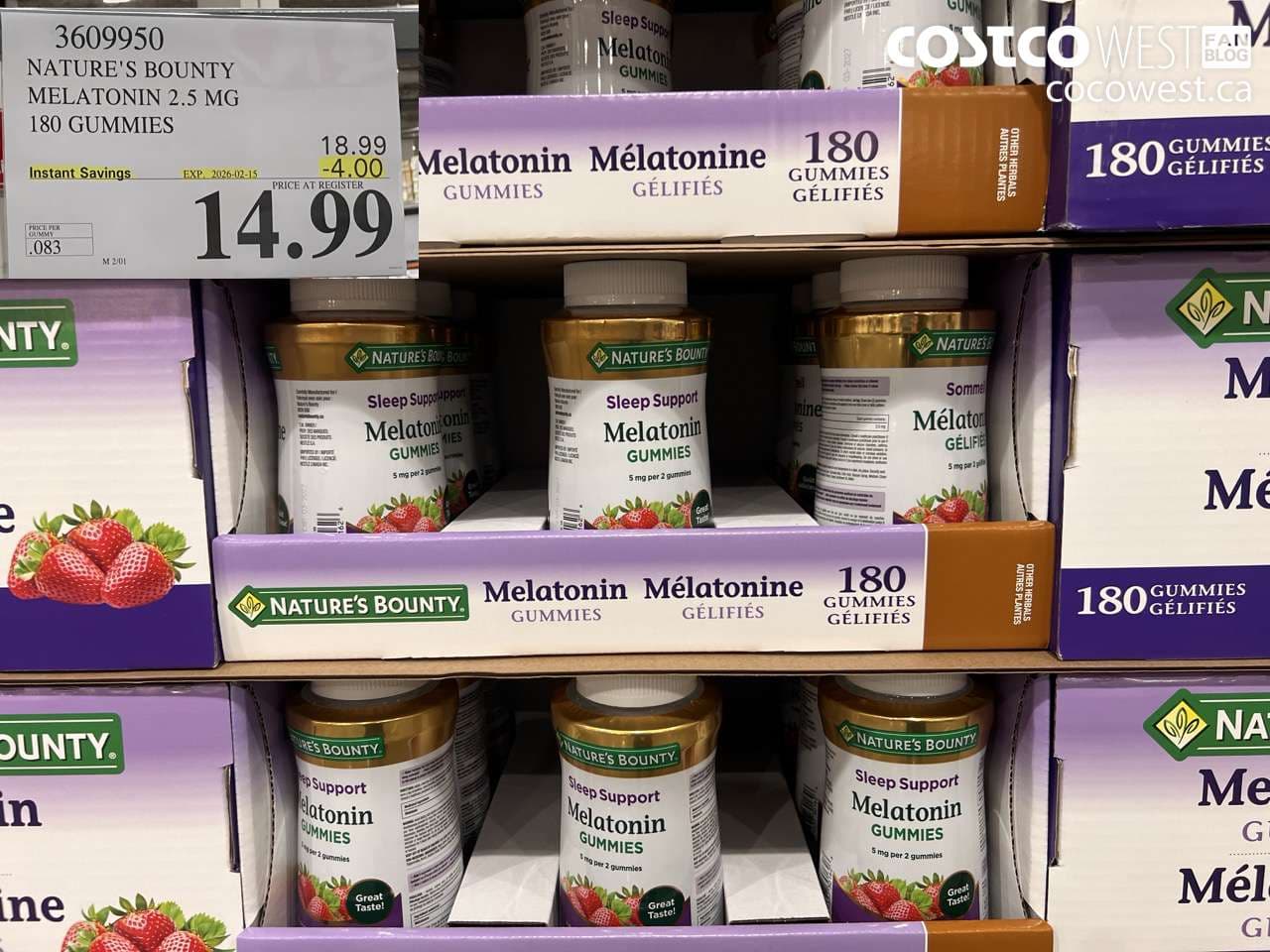 NATURE’S BOUNTY MELATONIN GUMMIES 180 GUMMIES