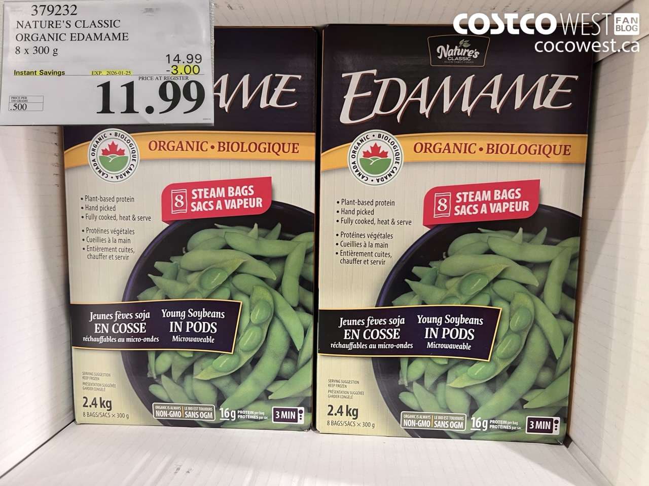 NATURE’S CLASSIC ORGANIC EDAMAME 8 x 300 g