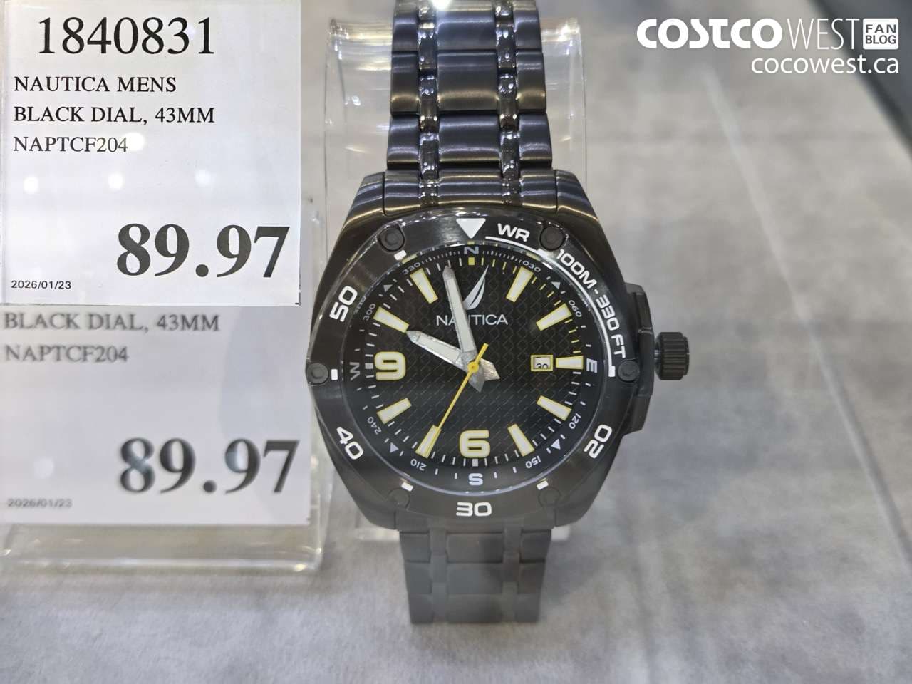 NAUTICA MENS BLACK DIAL, 43MM NAPTCF204