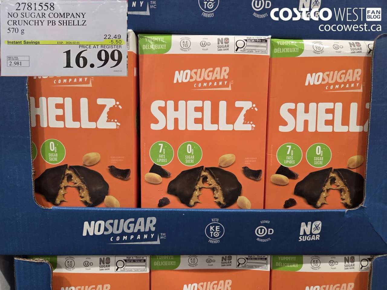 NO SUGAR COMPANY CRUNCHY PB SHEELZ 570G