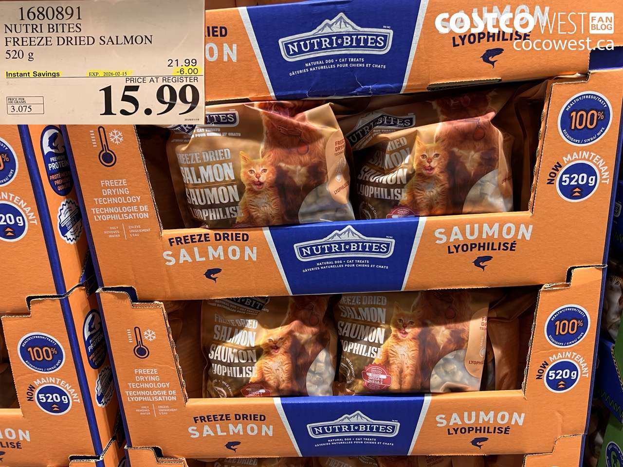 NUTRI BITES FREEZE DRIED SALMON 520G