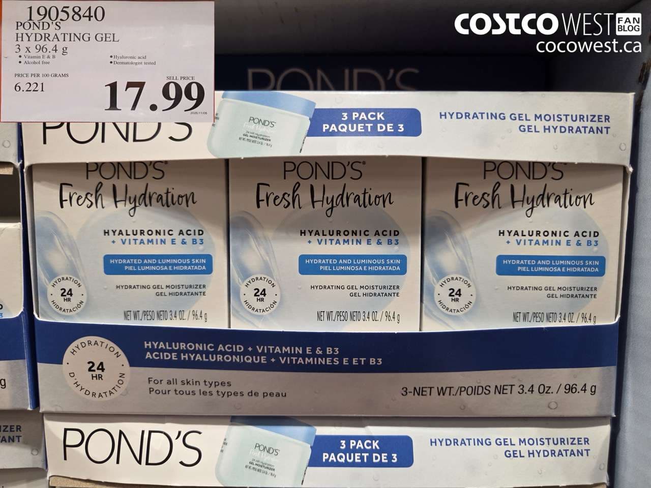 POND’S HYDRATING GEL 3 X 96.4G