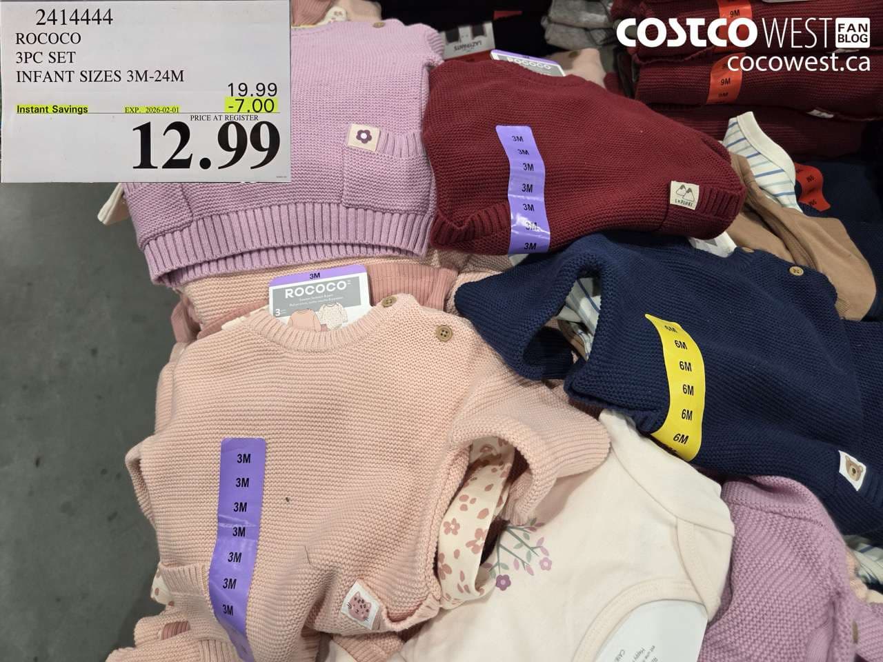 ROCOCO 3PC SET INFANT SIZES 3M-24M