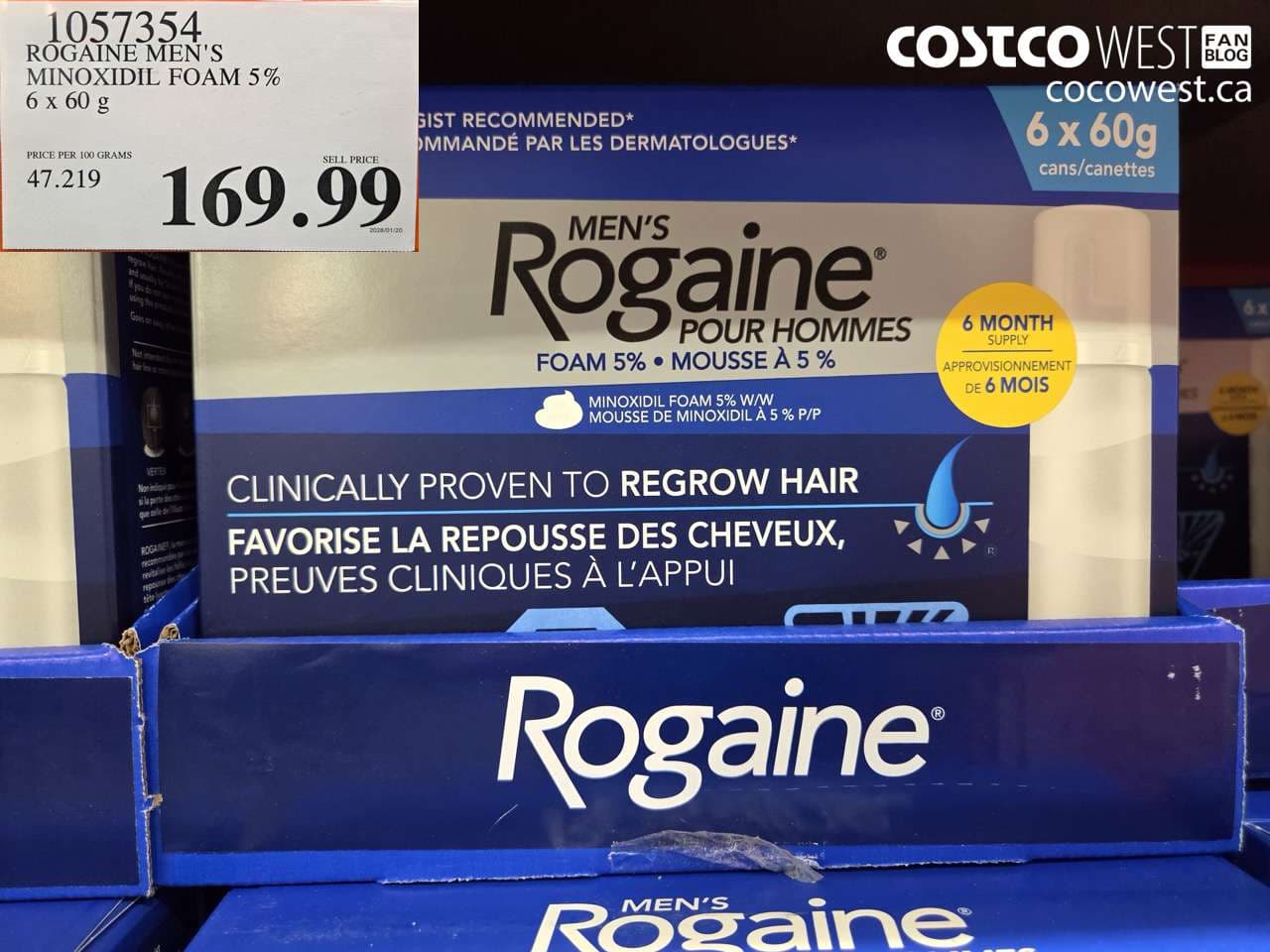 ROGAINE MEN’S MINOXIDIL FOAM 5% 6 X 60G
