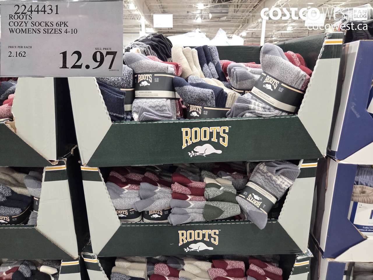 ROOTS COZY SOCKS 6PK WOMENS SIZES 4-10