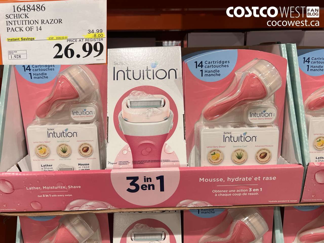 SCHICK INTUITION 14 CARTRIDGES + RAZOR