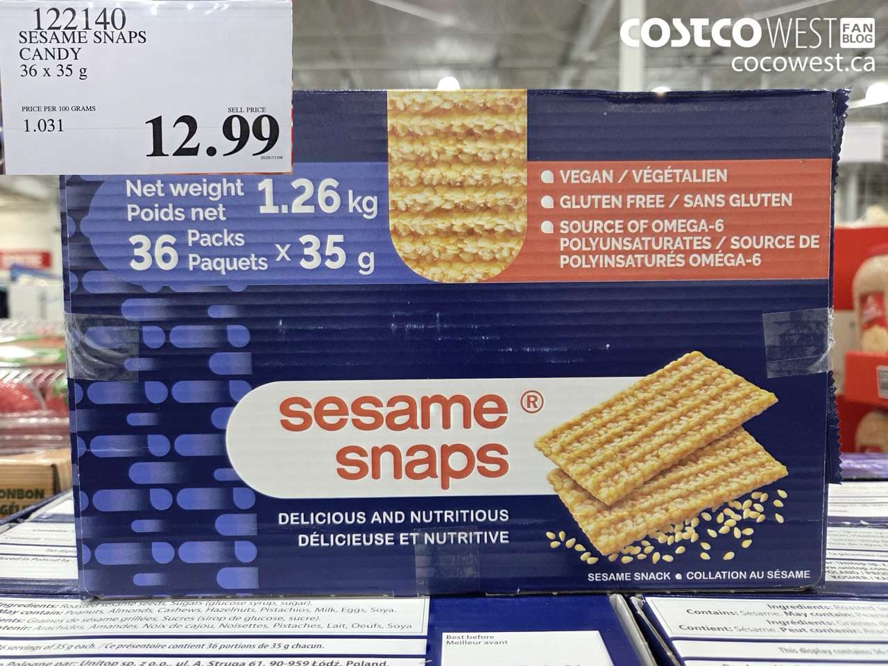 SESAME SNAPS SESAME SNACKS 36 x 35 g